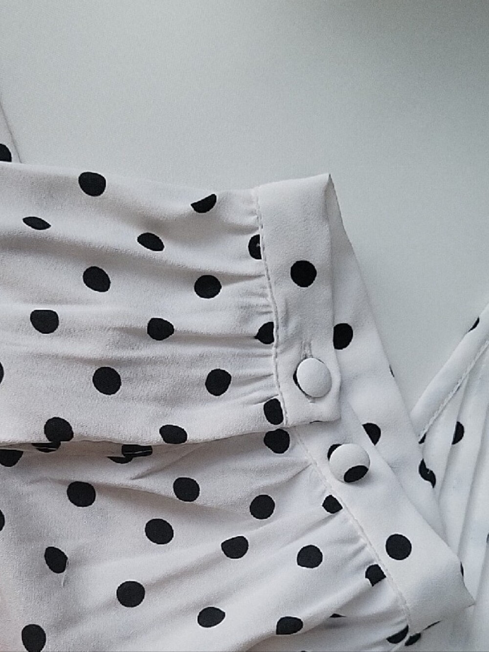 Torrid White Black Polka Dot Smocked Peplum Blouse Size 3 (3X) - Picture 7 of 16